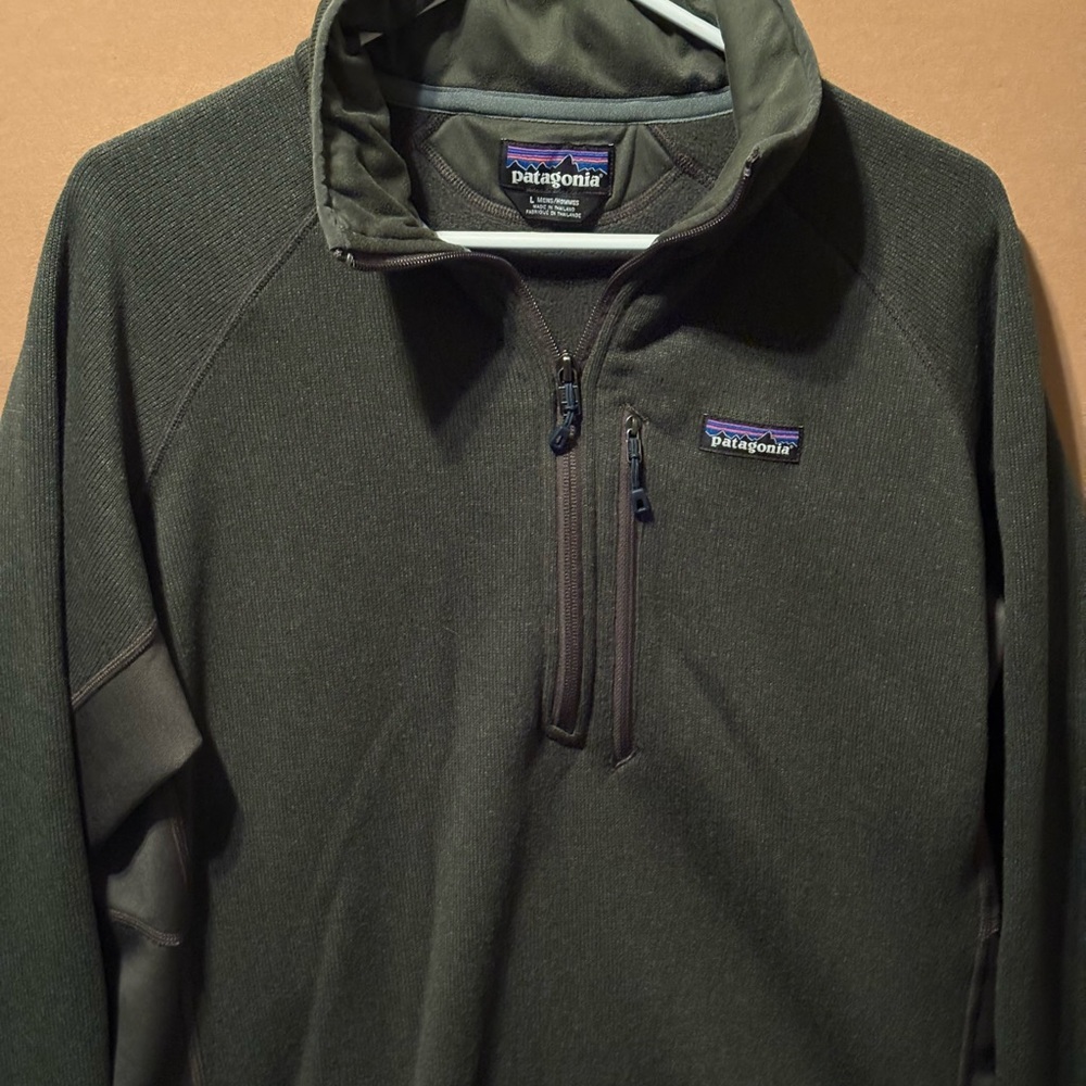 Patagonia Men's Size L Better Sweater Jacket Forest Green Quarter Zip